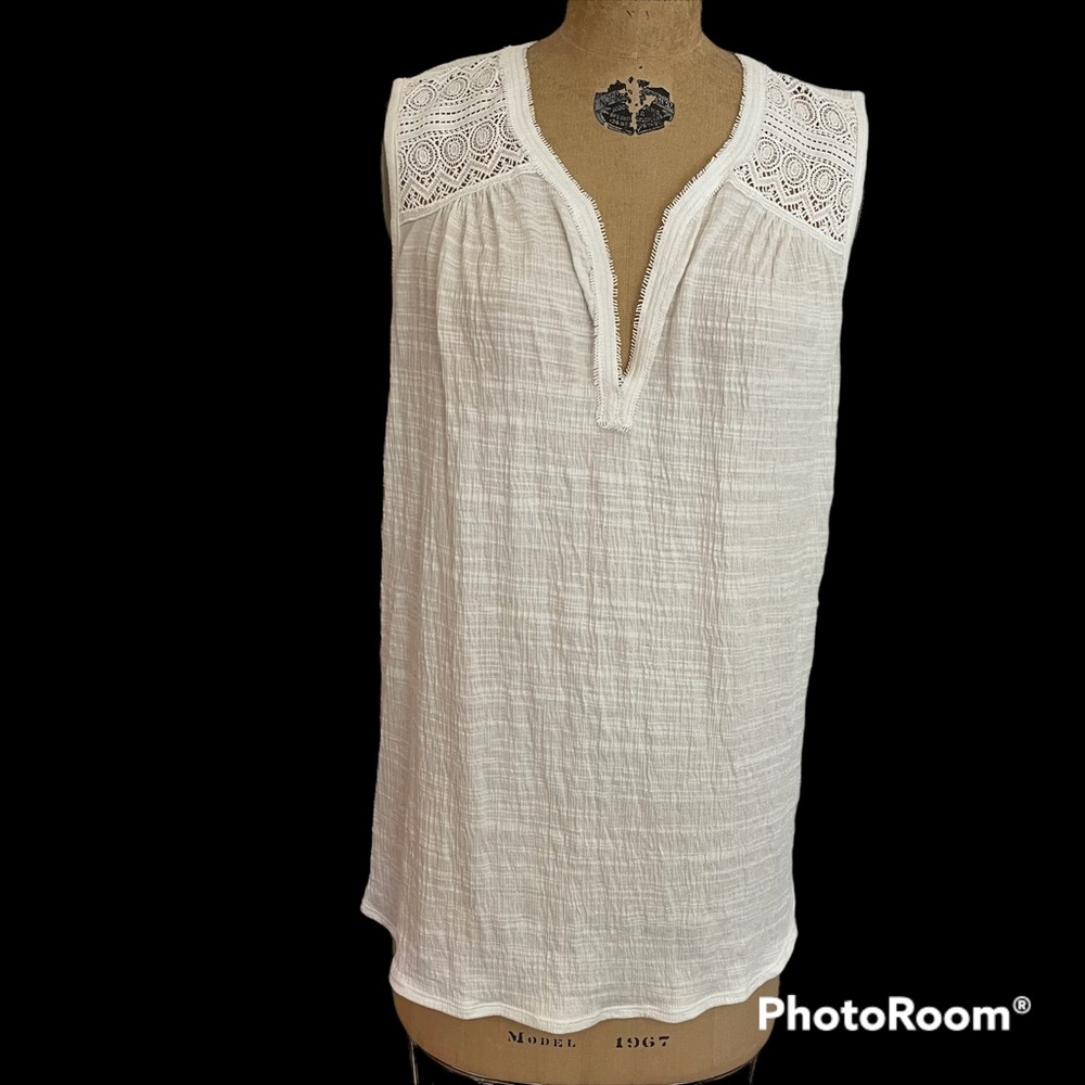 NWT Max Studio Sleeveless White Top, Sz 2X